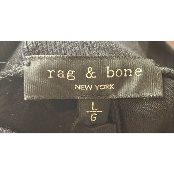 Rag & Bone Draped Shaw Turtleneck Midi Dress Long Sleeve in Black NWT Size Large - Picture 6 of 8